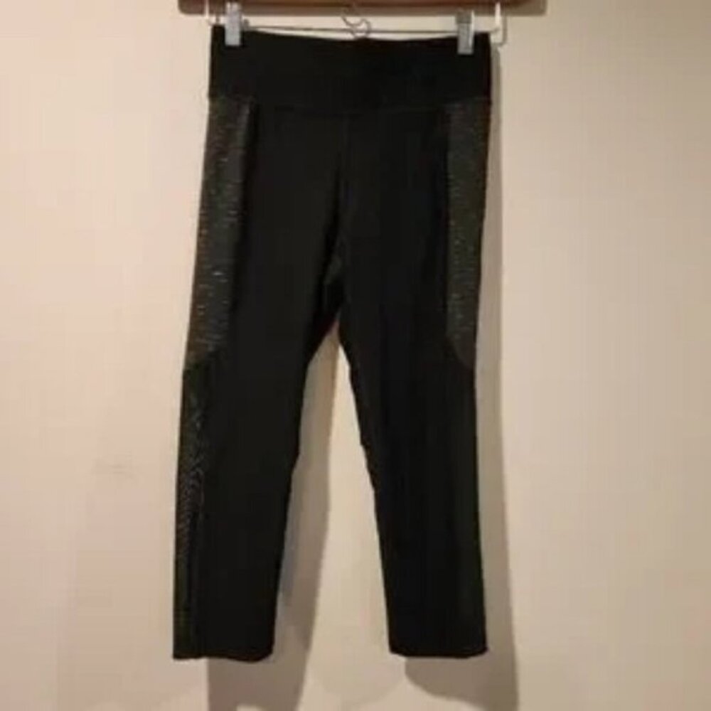 MORET ULTRA leggings black with colorful side panel workout cropped size Small